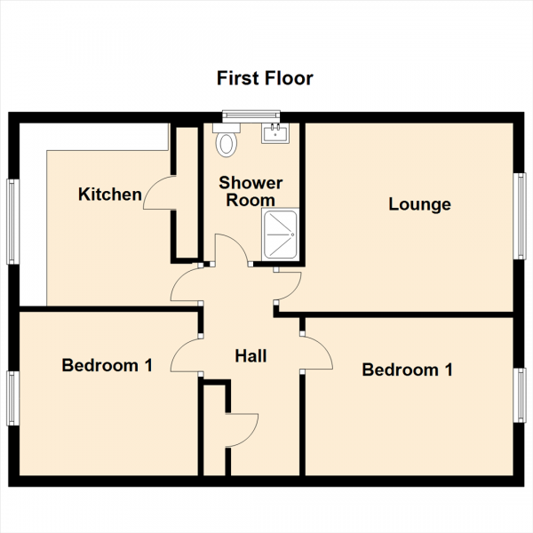 Floor Plan Image for 2 Bedroom Apartment for Sale in Fife Street, Gateshead