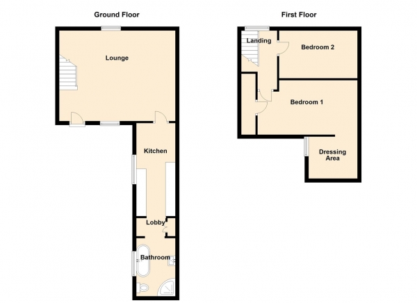 Floor Plan Image for 2 Bedroom End of Terrace House for Sale in Daisy Cottages, Birtley, Chester Le Street