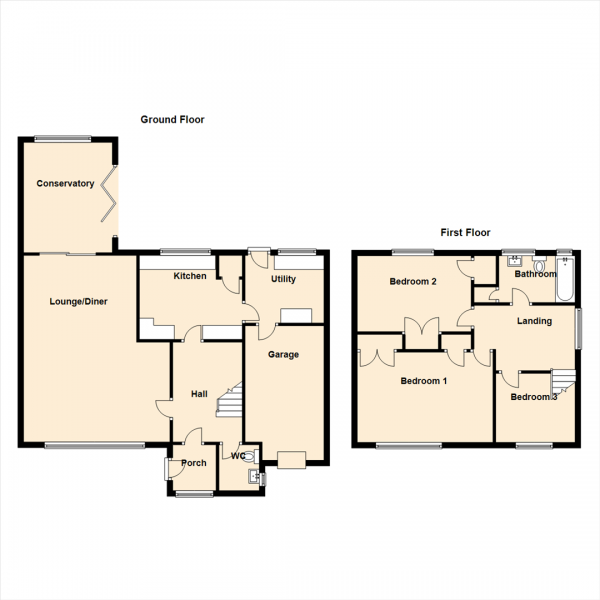 Floor Plan Image for 3 Bedroom Detached House for Sale in Mountside Gardens, Dunston Hill, Gateshead