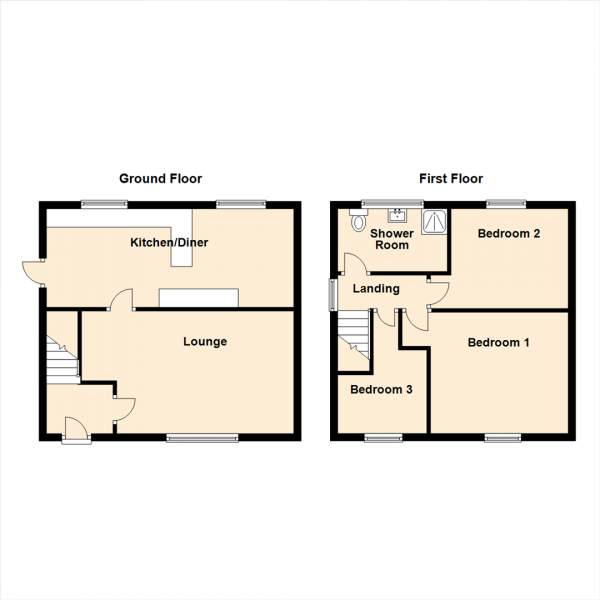 Floor Plan Image for 3 Bedroom Property for Sale in Knightside Gardens, Gateshead