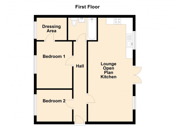 Floor Plan Image for 2 Bedroom Apartment for Sale in Sanderson Villas, Gateshead, Tyne and Wear