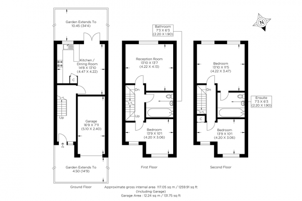 Floor Plan Image for 3 Bedroom Terraced House for Sale in Mast House Terrace, Isle of Dogs E14