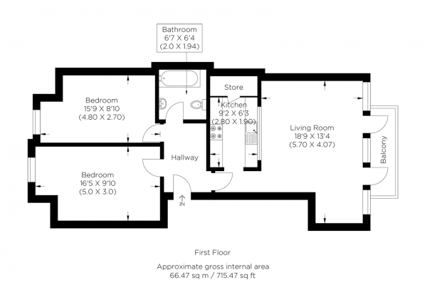 Floor Plan Image for 2 Bedroom Flat for Sale in Burrells Wharf Square, Isle of Dogs E14