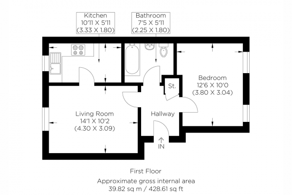 Floor Plan Image for 1 Bedroom Flat for Sale in Westferry Road, Isle of Dogs E14