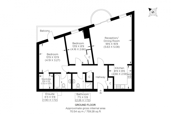 Floor Plan Image for 2 Bedroom Flat for Sale in Westferry Road, Canary Wharf E14