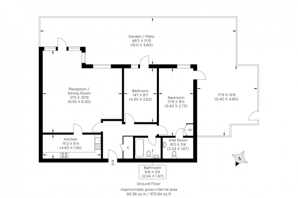 Floor Plan Image for 2 Bedroom Flat for Sale in St. Davids Square, Isle of Dogs E14