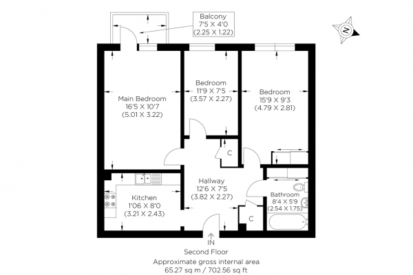 Floor Plan Image for 2 Bedroom Flat for Sale in Westferry Road, Isle of Dogs E14