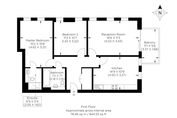 Floor Plan Image for 2 Bedroom Flat for Sale in Hannaford Walk, Bow E3