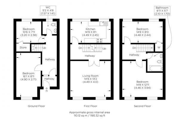 Floor Plan Image for 4 Bedroom Terraced House for Sale in Cyclops Mews, Isle of Dogs E14