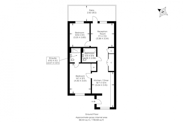 Floor Plan Image for 2 Bedroom Flat for Sale in Deauville Close, Poplar E14