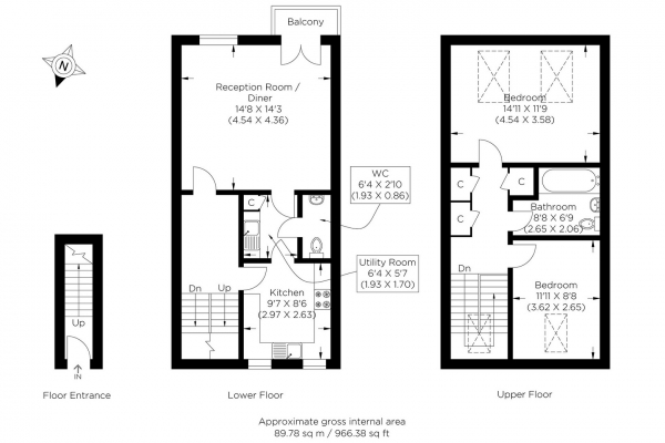 Floor Plan Image for 2 Bedroom Maisonette for Sale in Schooner Close, Isle of Dogs E14