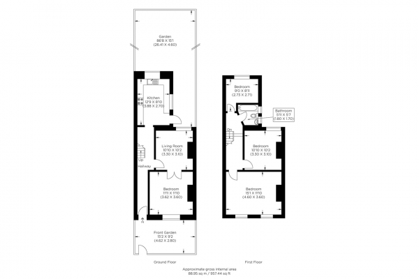 Floor Plan Image for 3 Bedroom Terraced House for Sale in Plough Way, Surrey Quays SE16