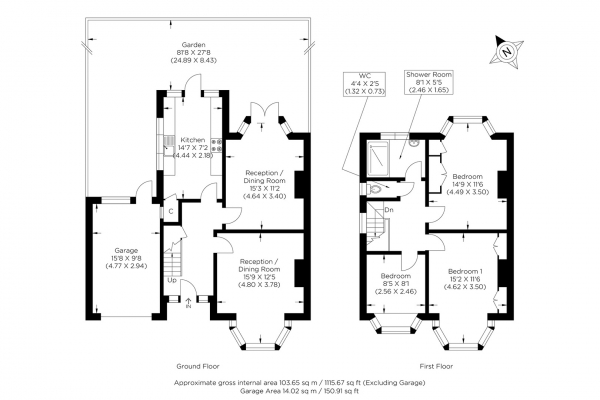 Floor Plan Image for 3 Bedroom Semi-Detached House for Sale in Rochester Way, Kidbrooke SE3