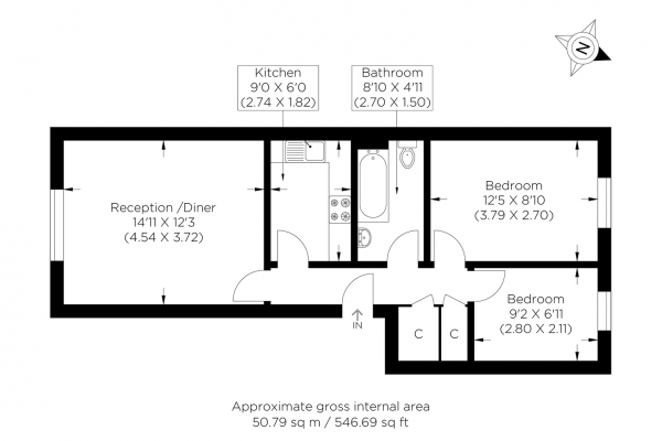 Floor Plan Image for 2 Bedroom Flat for Sale in Sheppard Drive, South Bermondsey SE16