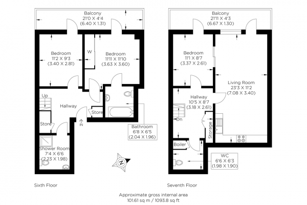 Floor Plan Image for 3 Bedroom Duplex for Sale in Theatro Tower, Greenwich SE8