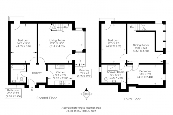 Floor Plan Image for 3 Bedroom Duplex for Sale in Queen of Denmark Court, Surrey Quays SE16