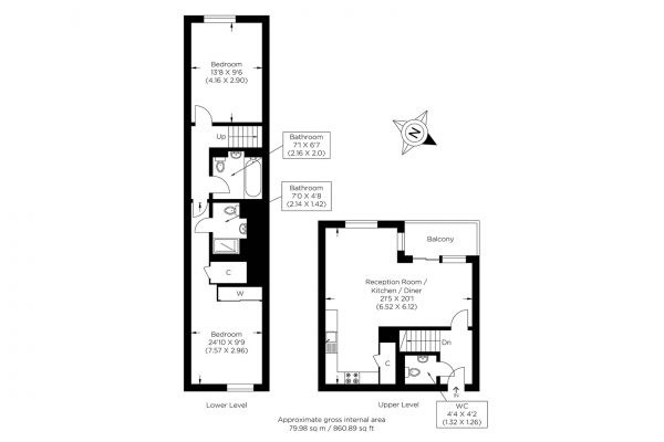 Floor Plan Image for 2 Bedroom Duplex for Sale in Verney Road, South Bermondsey SE16