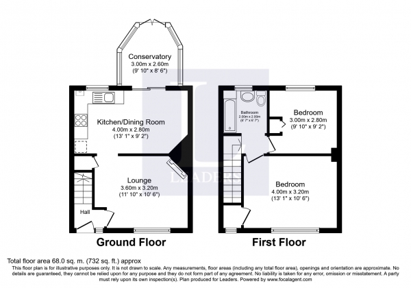 Floor Plan Image for 2 Bedroom Property to Rent in Hart Road, Byfleet, Surrey