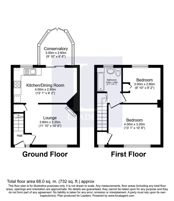 Floor Plan Image for 2 Bedroom Property to Rent in Hart Road, Byfleet, Surrey