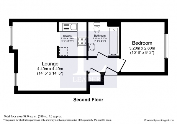 Floor Plan Image for 1 Bedroom Property to Rent in Wentworth House, High Street, Surrey