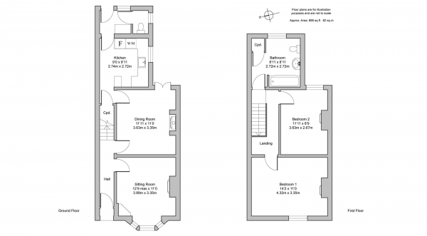 Floor Plan Image for 2 Bedroom Terraced House for Sale in Clinton Lane, Kenilworth