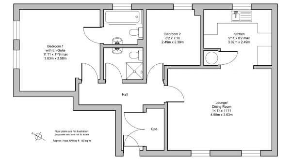 Floor Plan Image for 2 Bedroom Apartment for Sale in Bridge Street, Kenilworth