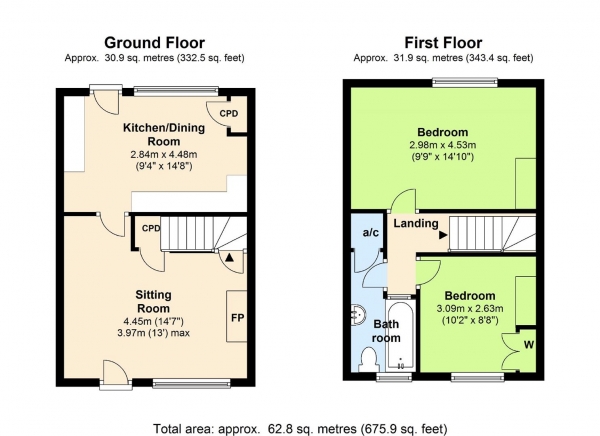 Floor Plan Image for 2 Bedroom Terraced House for Sale in St John's Street, Kenilworth