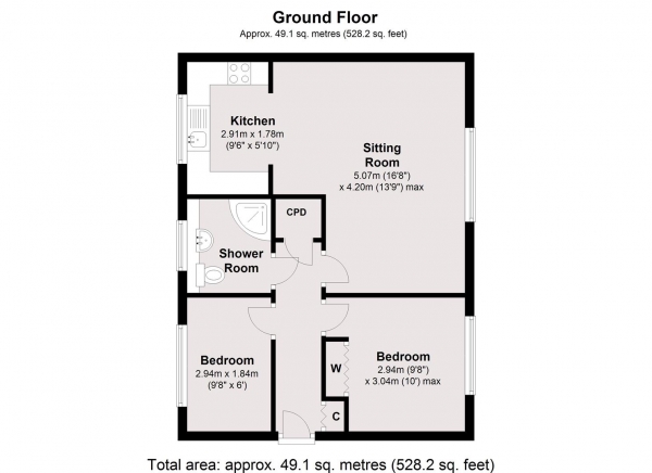 Floor Plan Image for 2 Bedroom Retirement Property for Sale in Allesley Hall Drive, Allesley, Coventry
