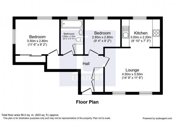 Floor Plan Image for 2 Bedroom Apartment for Sale in Kenilworth Hall, Kenilworth