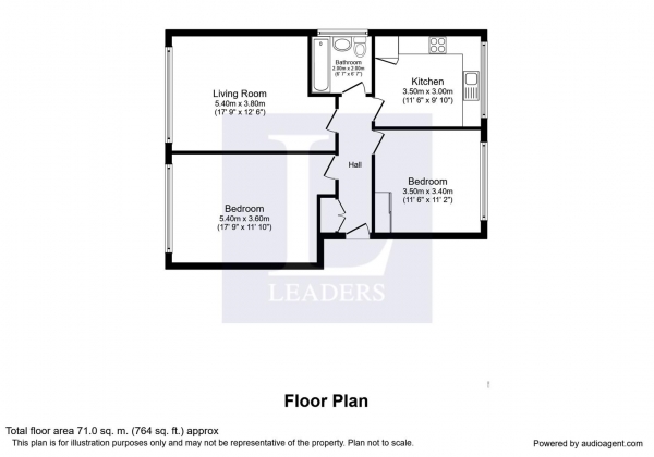 Floor Plan Image for 2 Bedroom Flat for Sale in Alpine Court, Kenilworth