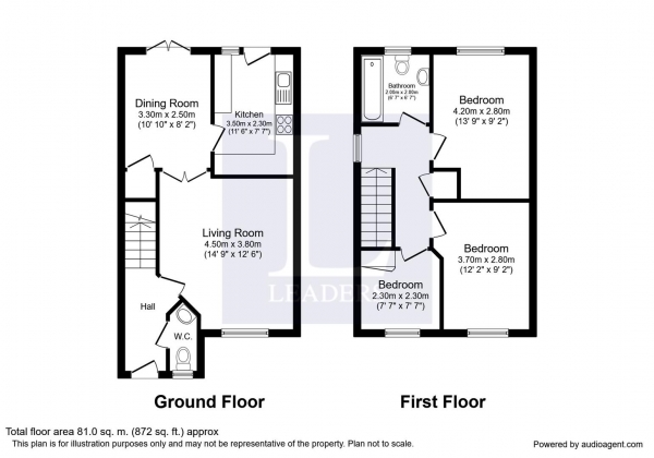 Floor Plan Image for 3 Bedroom Semi-Detached House for Sale in Woodmill Meadow, Kenilworth