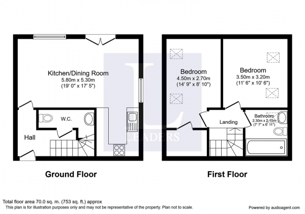 Floor Plan Image for 2 Bedroom Apartment for Sale in Pepper Lane Mews, Kenilworth