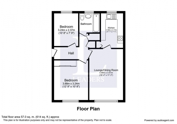 Floor Plan Image for 2 Bedroom Flat for Sale in Unicorn Lane, Coventry