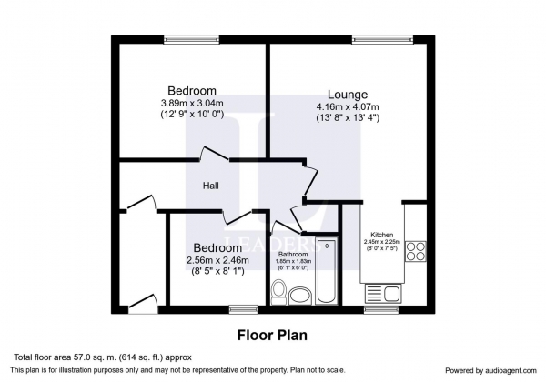 Floor Plan Image for 2 Bedroom Apartment for Sale in Harbourne Close , Kenilworth
