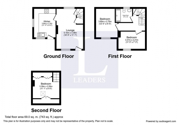 Floor Plan Image for 3 Bedroom End of Terrace House for Sale in Hammonds Terrace, Kenilworth