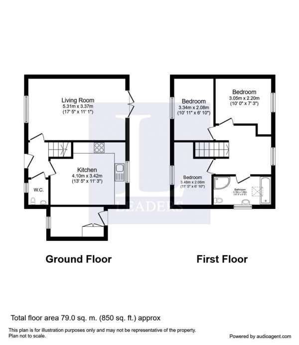 Floor Plan Image for 3 Bedroom Detached House for Sale in Scott Road, Kenilworth