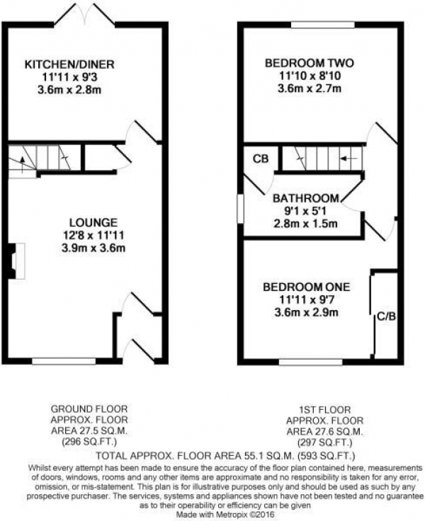 Floor Plan Image for 2 Bedroom Semi-Detached House for Sale in Ebourne Close, Kenilworth