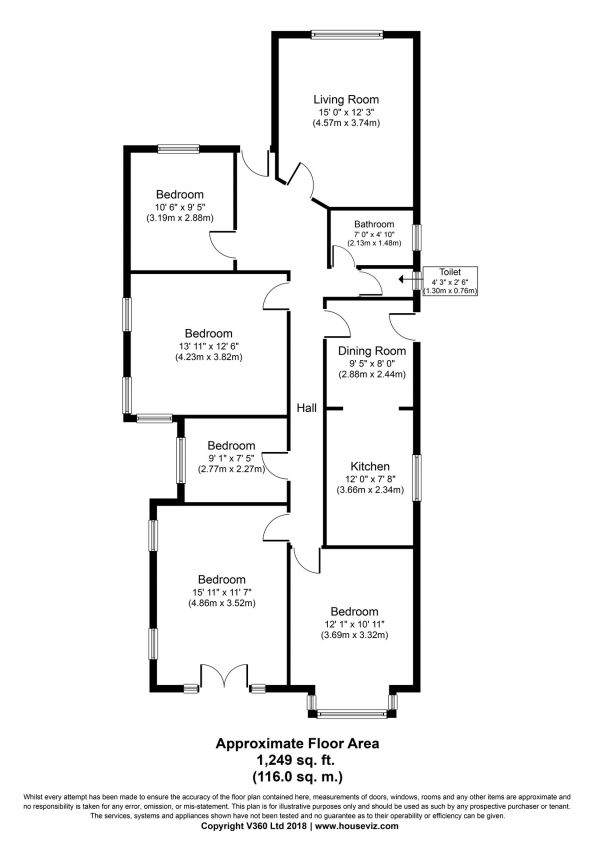 Floor Plan Image for 4 Bedroom Bungalow for Sale in Norwood Road, Southall, UB2