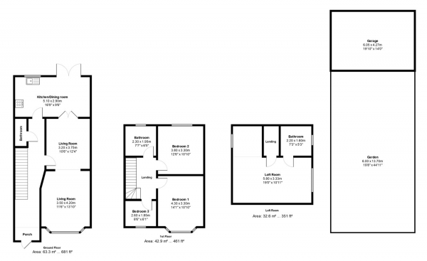 Floor Plan Image for 4 Bedroom Terraced House for Sale in Ash Grove, Hounslow, TW5