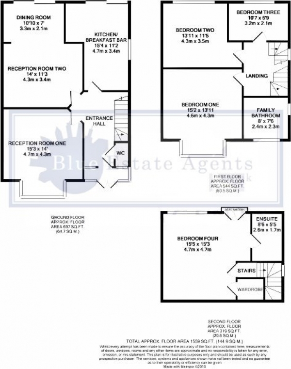 Floor Plan Image for 4 Bedroom Semi-Detached House for Sale in Alleyn Park, Southall, UB2