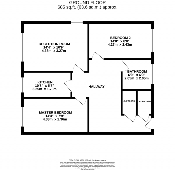 Floor Plan Image for 2 Bedroom Apartment for Sale in St Marys Avenue Central, Southall, UB2