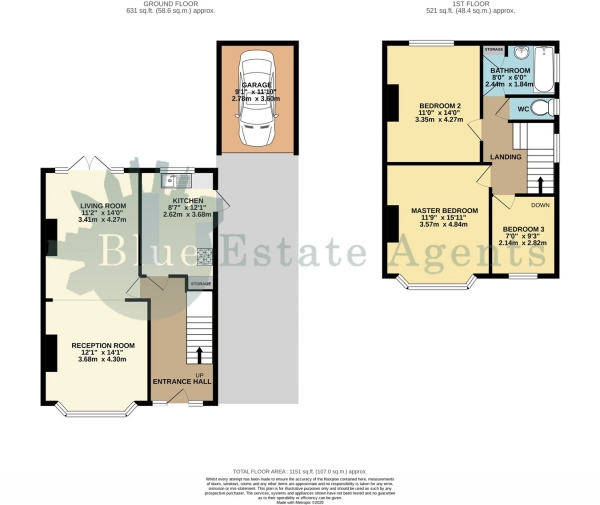 Floor Plan Image for 3 Bedroom Semi-Detached House for Sale in Lampton Avenue, Hounslow, TW3