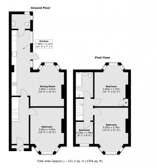 Floor Plan Image for 4 Bedroom Terraced House to Rent in Avonwick Road, Hounslow, Hounslow, TW3