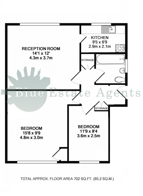 Floor Plan Image for 2 Bedroom Maisonette for Sale in Sutton Hall Road, Hounslow, TW5