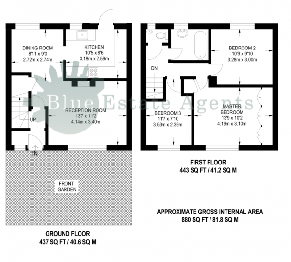 Floor Plan Image for 3 Bedroom Terraced House for Sale in Cobham Road, Hounslow, TW5