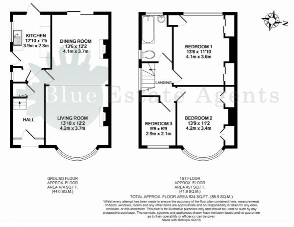 Floor Plan Image for 3 Bedroom Semi-Detached House for Sale in Wentworth Crescent, Hayes, UB3