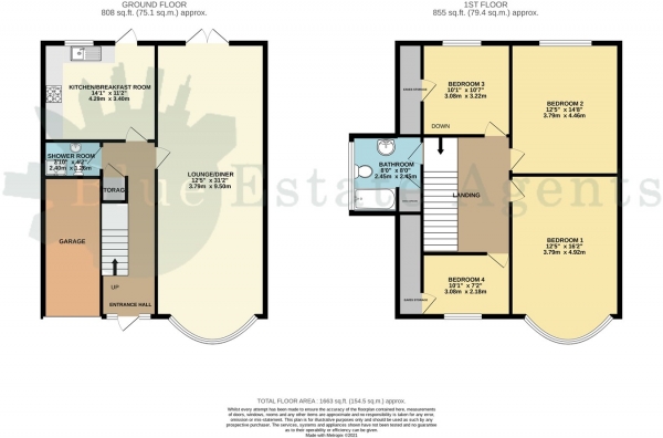 Floor Plan Image for 4 Bedroom Semi-Detached House for Sale in Broad Walk, Hounslow, TW5