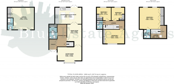 Floor Plan Image for 4 Bedroom Semi-Detached House for Sale in North Hyde Lane, Hounslow, TW5