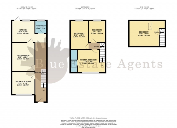 Floor Plan Image for 3 Bedroom Terraced House for Sale in Vicarage Farm Road, Hounslow, TW5
