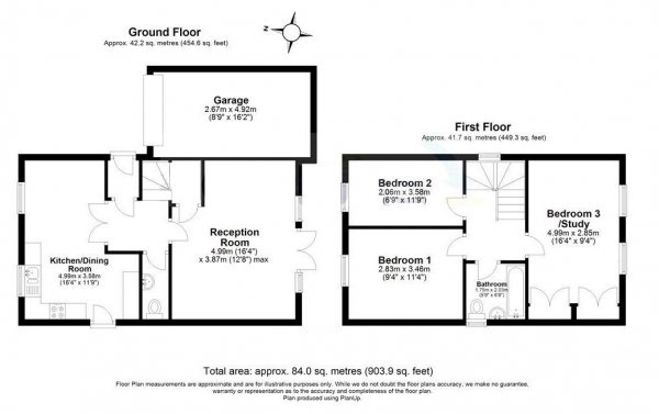 Floor Plan Image for 3 Bedroom Detached House to Rent in Whitehill Close, Camberley, GU15